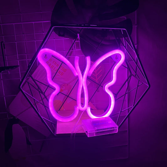 Illuminate Your Space with the LED Neon Butterfly Night Light