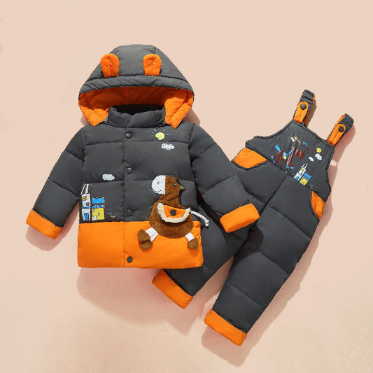 Keep Your Kids Cozy with the Casual Children Thick Down Jacket Suit